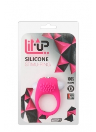 Розовое эрекционное кольцо с щеточкой LIT-UP SILICONE STIMU RING 5 - Dream Toys - в Шахтах купить с доставкой