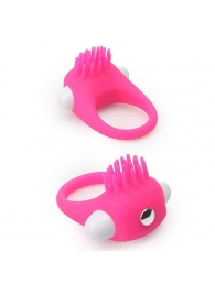 Розовое эрекционное кольцо с щеточкой LIT-UP SILICONE STIMU RING 5 - Dream Toys - в Шахтах купить с доставкой