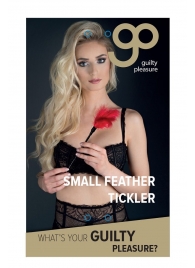 Пластиковая метелочка с красными пёрышками Small Feather Tickler - 32 см. - Blush Novelties - купить с доставкой в Шахтах