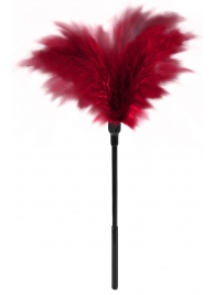 Пластиковая метелочка с красными пёрышками Small Feather Tickler - 32 см. - Blush Novelties - купить с доставкой в Шахтах