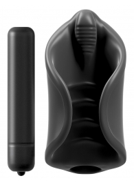 Чёрный мастурбатор Vibrating Silicone Stimulator с вибрацией - Pipedream - в Шахтах купить с доставкой