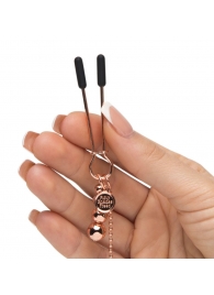 Золотистые зажимы для сосков и клитора All Sensation Nipple and Clitoral Chain - Fifty Shades of Grey - купить с доставкой в Шахтах
