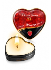 Массажная свеча с ароматом клубники Bougie Massage Candle - 35 мл. - Plaisir Secret - купить с доставкой в Шахтах