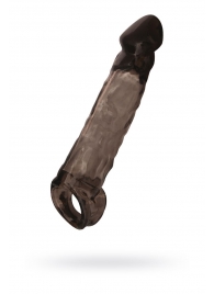 Чёрная насадка на пенис Tс подхватом - 19,5 см. - ToyFa - в Шахтах купить с доставкой