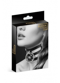 Чёрный тройной чокер с большим кольцом - Bijoux Pour Toi - купить с доставкой в Шахтах