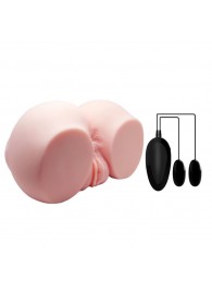 Телесный мастурбатор с двумя любовными тоннелями и вибрацией - Baile - в Шахтах купить с доставкой