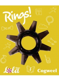 Чёрное эрекционное кольцо Rings Cogweel - Lola Games - в Шахтах купить с доставкой