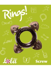 Чёрное эрекционное кольцо Rings Screw - Lola Games - в Шахтах купить с доставкой