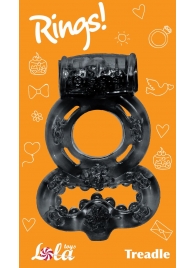 Чёрное эрекционное кольцо Rings Treadle с подхватом - Lola Games - в Шахтах купить с доставкой