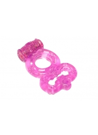 Розовое эрекционное кольцо Rings Treadle с подхватом - Lola Games - в Шахтах купить с доставкой