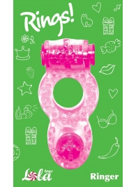 Розовое эрекционное кольцо с вибрацией Rings Ringer - Lola Games - в Шахтах купить с доставкой