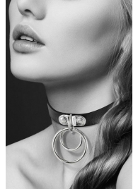 Черный чокер с двумя кольцами - Bijoux Pour Toi - купить с доставкой в Шахтах