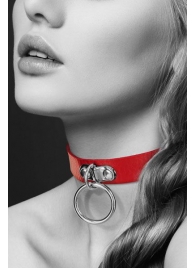 Красный узенький чокер с кольцом - Bijoux Pour Toi - купить с доставкой в Шахтах