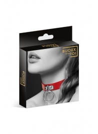 Красный узенький чокер с кольцом - Bijoux Pour Toi - купить с доставкой в Шахтах