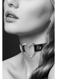 Чёрный чокер с кольцом в форме сердца - Bijoux Pour Toi - купить с доставкой в Шахтах