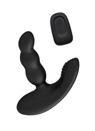 Черный силиконовый стимулятор простаты Levett Nitoc с пультом ДУ - Levett - в Шахтах купить с доставкой