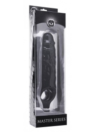 Чёрная увеличивающая насадка на член Mamba Cock Sheath Packaged - 16,5 см. - XR Brands - в Шахтах купить с доставкой