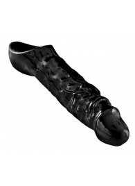 Чёрная увеличивающая насадка на член Mamba Cock Sheath Packaged - 16,5 см. - XR Brands - в Шахтах купить с доставкой