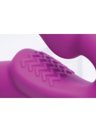 Ярко-розовый безремневой вибрострапон Evoke Vibrating Strapless Silicone Strap-on Dildo - XR Brands - купить с доставкой в Шахтах