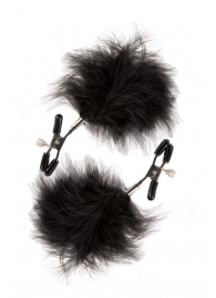 Зажимы для сосков с пухом FEATHERED NIPPLE CLAMPS - Blush Novelties - купить с доставкой в Шахтах