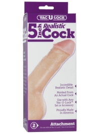 Насадка-реалистик для трусиков Vac-U-Lock 5  Realistic - 12,7 см. - Doc Johnson - купить с доставкой в Шахтах