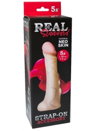 Реалистичная насадка с мошонкой REAL Standard - 18 см. - LOVETOY (А-Полимер) - купить с доставкой в Шахтах