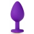 Фиолетовая анальная пробка Bling Plug Medium с золотистым стразом - 8,3 см. - Blush Novelties - купить с доставкой в Шахтах