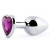 Серебристая анальная пробка с фиолетовым кристаллом-сердечком - 8 см. - Anal Jewelry Plug - купить с доставкой в Шахтах