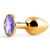 Золотистая анальная пробка с фиолетовым стразом - 7,2 см. - Anal Jewelry Plug - купить с доставкой в Шахтах