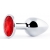 Серебристая анальная пробка с красным стразом - 7,2 см. - Anal Jewelry Plug - купить с доставкой в Шахтах
