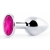Серебристая анальная пробка с малиновым кристаллом - 7,2 см. - Anal Jewelry Plug - купить с доставкой в Шахтах