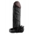 Чёрная вибронасадка с кольцом Vibrating Real Feel 2 Extension - 16 см. - Pipedream - в Шахтах купить с доставкой