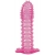 Гелевая розовая насадка с шипами - 12 см. - Toyfa Basic - в Шахтах купить с доставкой