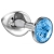 Большая серебристая анальная пробка Diamond Light blue Sparkle Large с голубым кристаллом - 8 см. - Lola Games - купить с доставкой в Шахтах