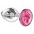 Малая серебристая анальная пробка Diamond Pink Sparkle Small с розовым кристаллом - 7 см. - Lola Games - купить с доставкой в Шахтах