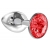 Малая серебристая анальная пробка Diamond Red Sparkle Small с красным кристаллом - 7 см. - Lola Games - купить с доставкой в Шахтах