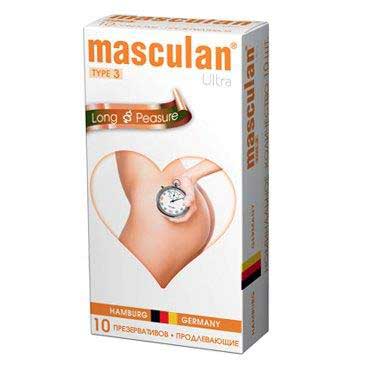 Розовые презервативы Masculan Ultra Long Pleasure с колечками, пупырышками и продлевающим эффектом - 10 шт. - Masculan - купить с доставкой в Шахтах