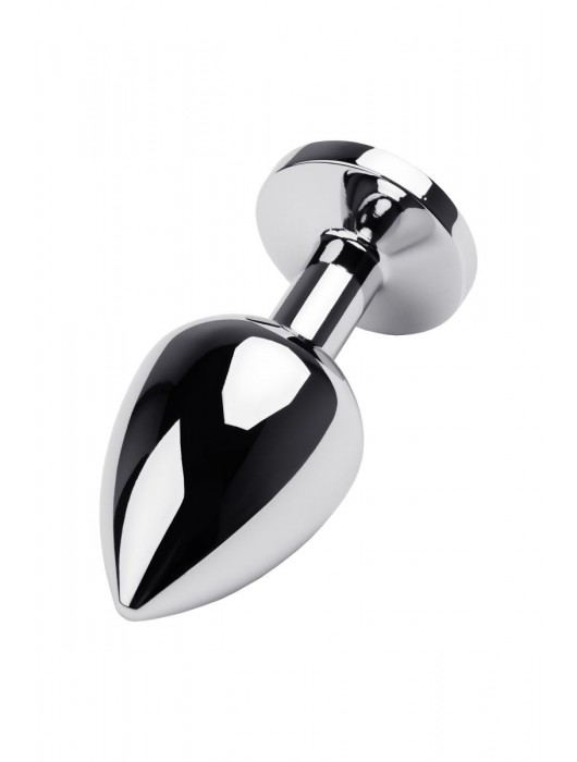 Серебристая коническая анальная пробка с красным кристаллом - 8 см. - ToyFa - купить с доставкой в Шахтах