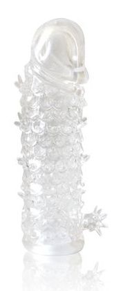 Закрытая прозрачная рельефная насадка Crystal sleeve - 13 см. - Erowoman-Eroman - в Шахтах купить с доставкой