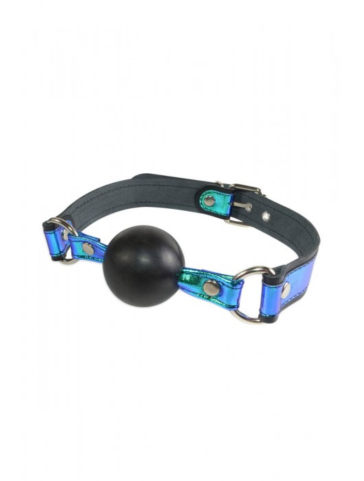 Кляп-шарик на чёрно-синих ремешках - Sitabella - купить с доставкой в Шахтах