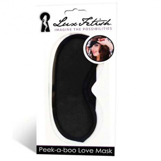 Черная маска на глаза Peek-a-Boo - Lux Fetish - купить с доставкой в Шахтах