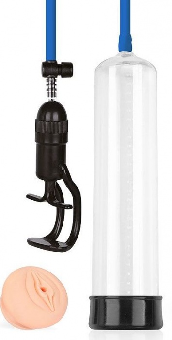 Прозрачная вакуумная помпа Sex Expert с насадкой-вагиной - Sex Expert - в Шахтах купить с доставкой