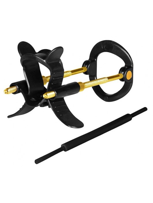 Черно-золотистый экстендер для пениса Sex Expert - Sex Expert - в Шахтах купить с доставкой