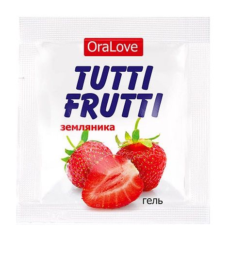 Пробник гель-смазки Tutti-frutti с земляничным вкусом - 4 гр. - Биоритм - купить с доставкой в Шахтах