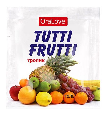 Пробник гель-смазки Tutti-frutti со вкусом тропических фруктов - 4 гр. - Биоритм - купить с доставкой в Шахтах