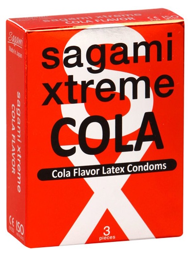 Ароматизированные презервативы Sagami Xtreme COLA - 3 шт. - Sagami - купить с доставкой в Шахтах