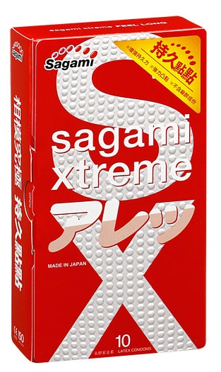 Утолщенные презервативы Sagami Xtreme Feel Long с точками - 10 шт. - Sagami - купить с доставкой в Шахтах