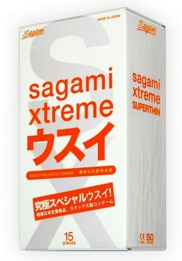 Ультратонкие презервативы Sagami Xtreme SUPERTHIN - 15 шт. - Sagami - купить с доставкой в Шахтах