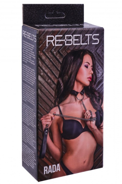 Черный поводок и чокер с кольцом Rada - Rebelts - купить с доставкой в Шахтах