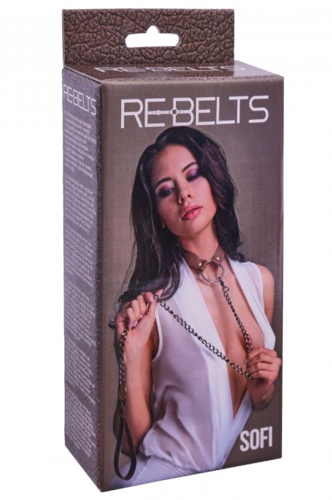 Коричневый поводок и чокер с кольцом Sofi - Rebelts - купить с доставкой в Шахтах